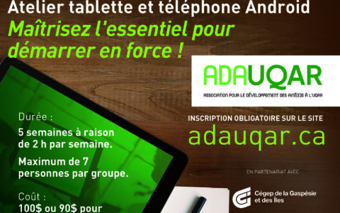 Ateliers de téléphones (cellulaire) et tablettes