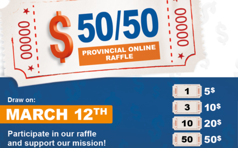 Participate in our first-ever provincial 50/50 raffle!