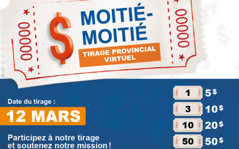 Participez à notre premier tirage moitié-moitié provincial!