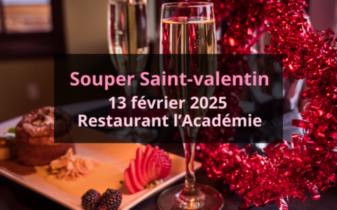 *COMPLET* Souper de la Saint-Valentin : 13 février 2025