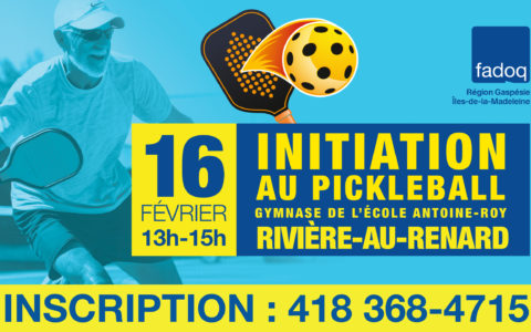 Initiation Pickleball à Rivière-au-Renard