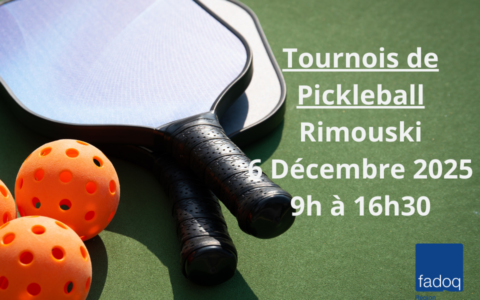 Tournois de Pickleball - Rimouski - 6 Décembre 2025